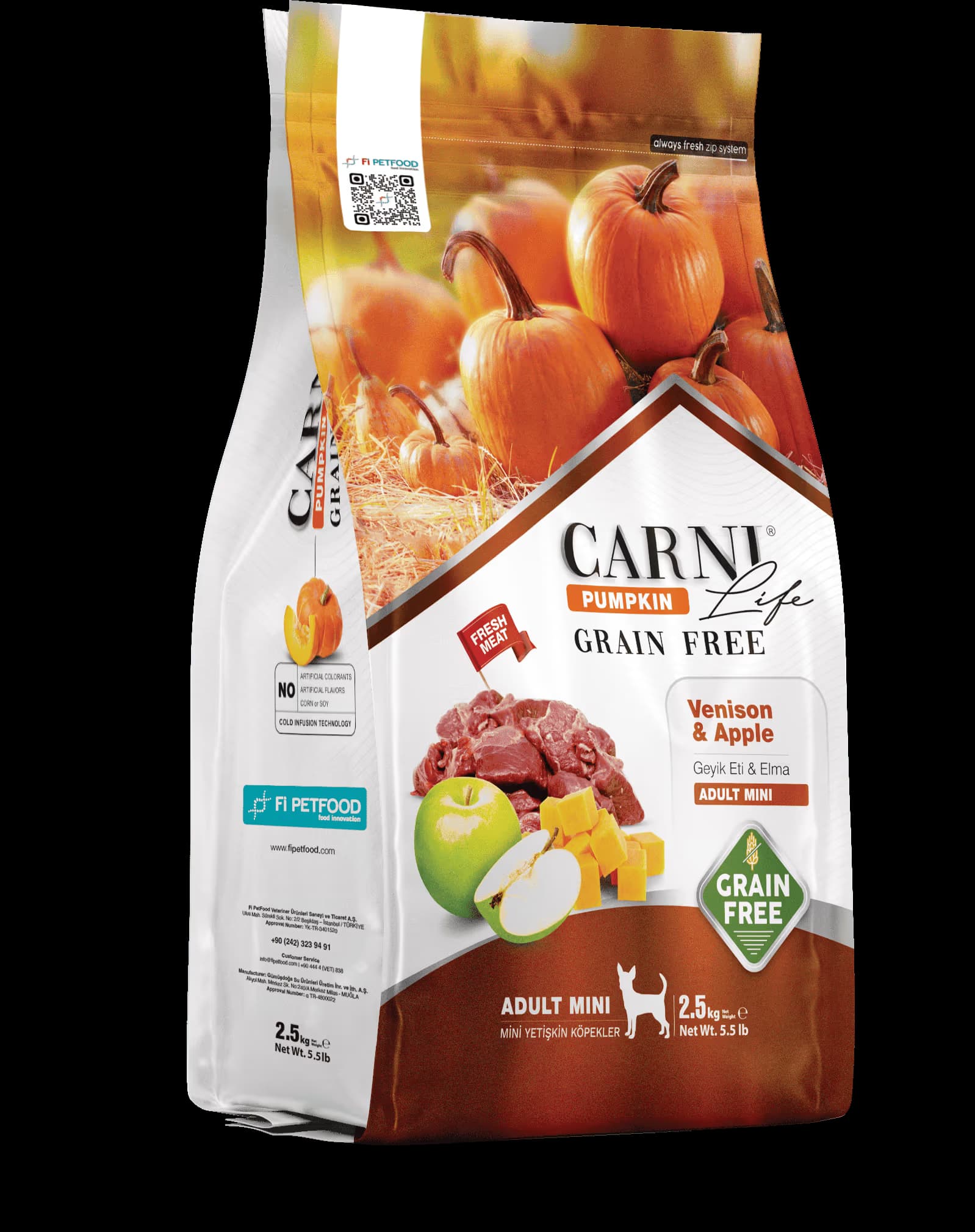 CARNI-LIFE PUMPKIN GRAIN FREE VENISION APPLE ADULT MİNİ  DOG